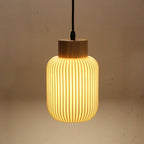 White Ceramic Cylindrical Pendant Light - Nordic Japanese Design