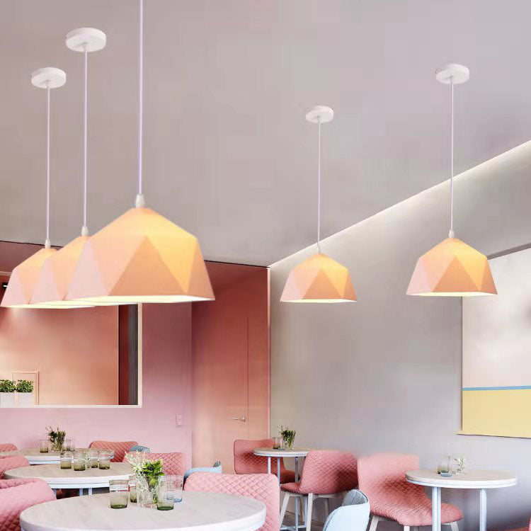 Geometric Lozenge 1-Light Pendant - Modern Macaroon Design