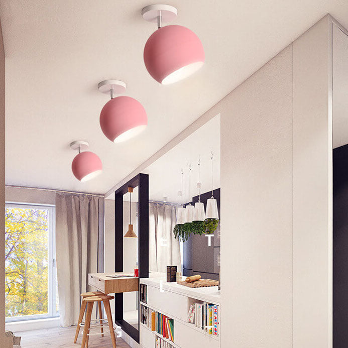 Nordic Macaron 1-Light Semi-Flush Mount Ceiling Light