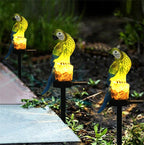 Colorful Solar-Powered Waterproof Resin Parrot LED Garden