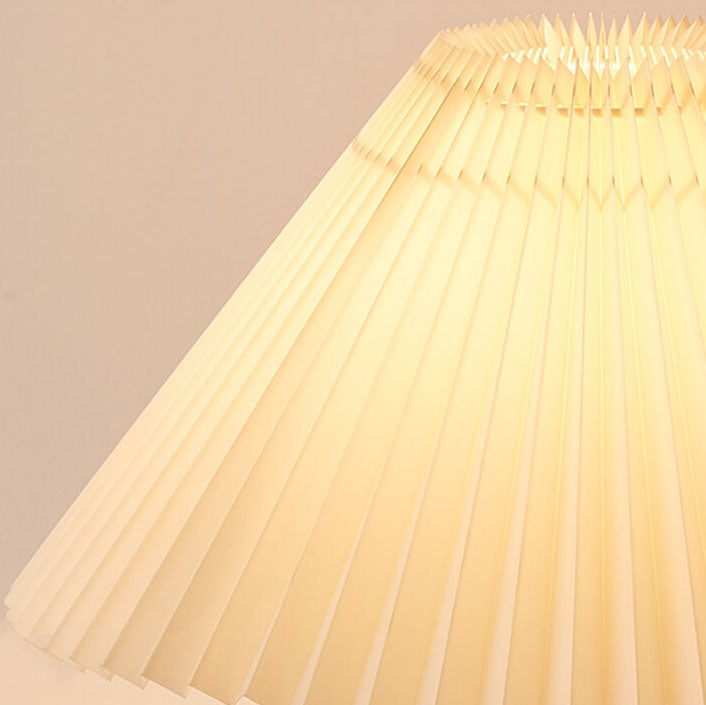 Vintage Japanese Minimalist Pleated Wooden LED Table Lamp