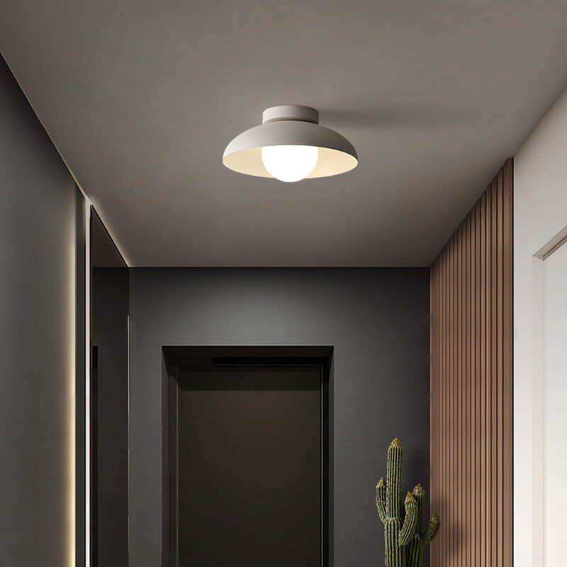 Wabi-Sabi Iron & Glass Semi-Flush Light