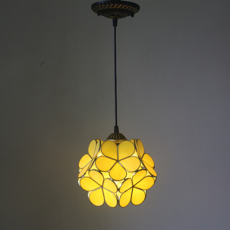 Premium Vintage Stained Glass Petal Pendant Light