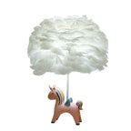 Children's Unicorn Feather Table Lamp - 1-Light Modern Design