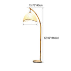 Premium Bamboo Pole Floor Lamp - Retro Zen Design, 1-Light