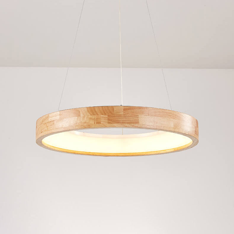 Log Circle LED Island Chandelier