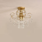 Elegant Crystal Flower Semi-Flush Mount Ceiling Light - 1/3 Light Options