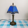 Vintage European Tiffany Square Stained Glass Table Lamp - 1 Light