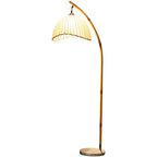 Premium Bamboo Pole Floor Lamp - Retro Zen Design, 1-Light