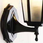 Modern Hexagonal Aluminum Outdoor Wall Sconce with Frosted