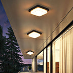 Contemporary Square Aluminum LED Flush Mount Ceiling Light for Outdoor Use