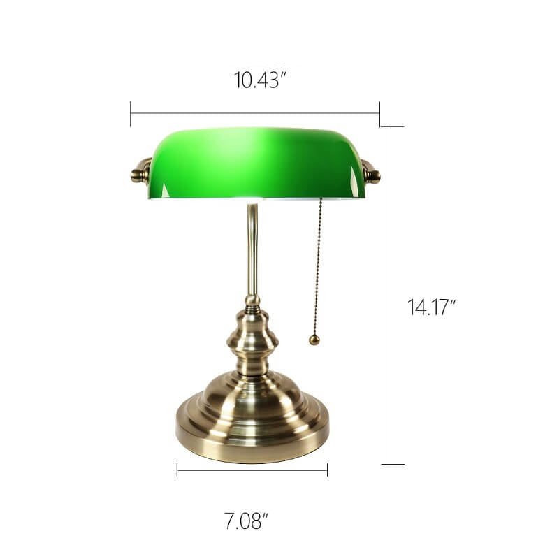 Vintage Glass Table Lamp with Metal Base - 1-Light Zipper Design