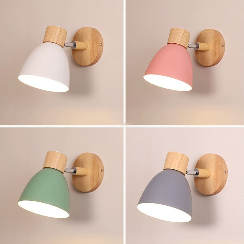 Macaron Iron & Wood Wall Sconce