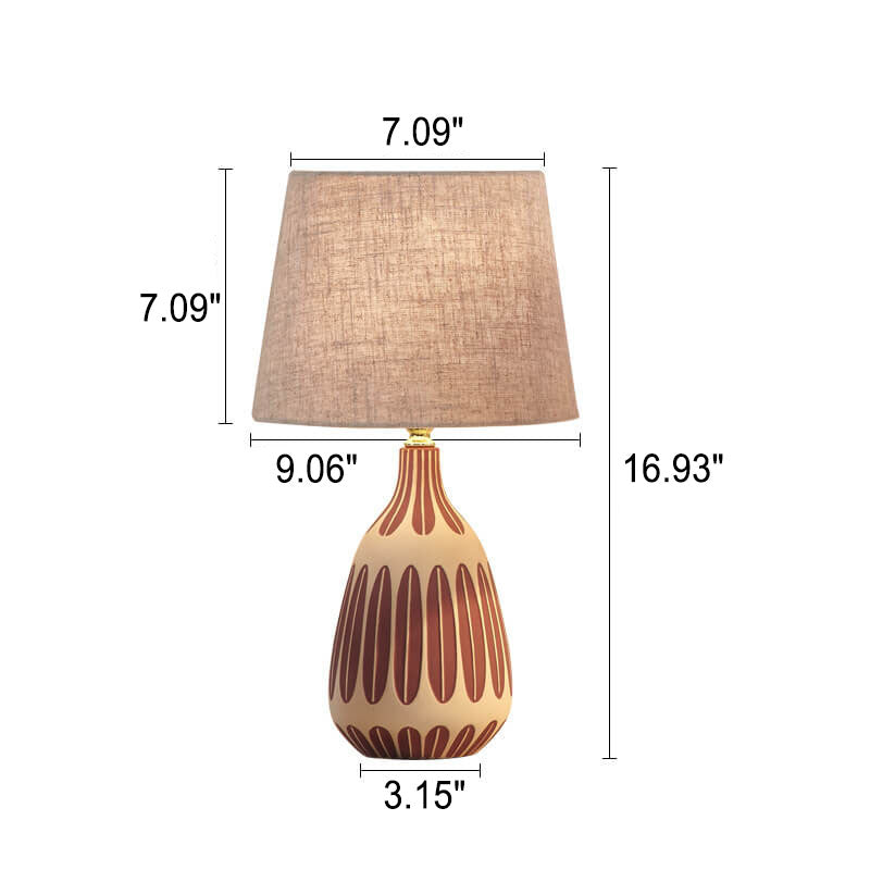 Nordic Vertical Pattern Ceramic Table Lamp - 1 Light