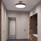Minimalist Japanese Wood Grain Round LED Semi-Flush Mount