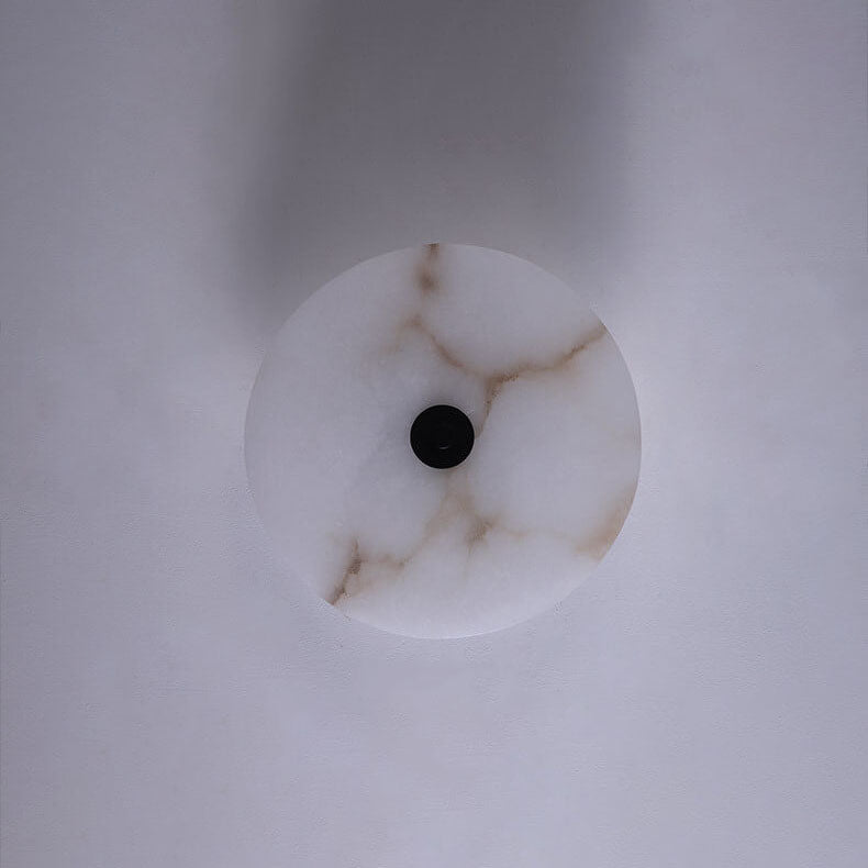 Luxury Round Marble and Iron LED Wall Sconce