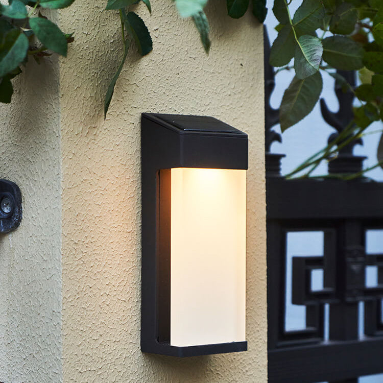Industrial Solar Frosted Glass Outdoor Light