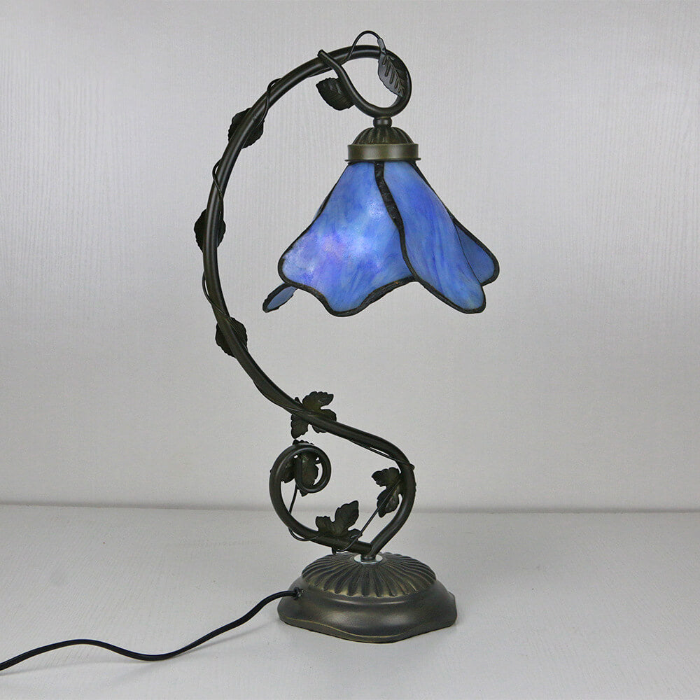 Premium Tiffany-Inspired Flower Petal Resin Stained Glass Table Lamp