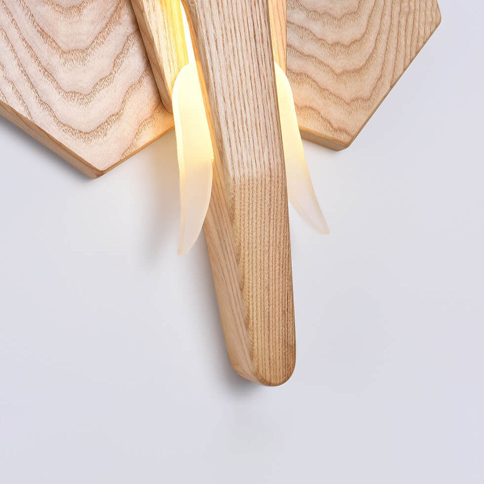 Nordic Solid Wood Elephant LED Sconce