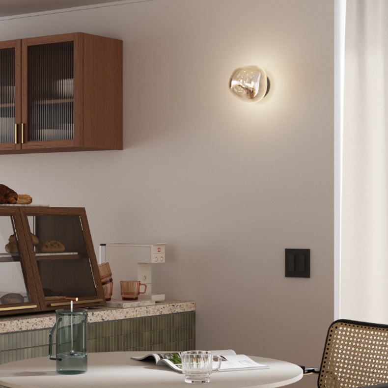Minimalist Spherical Glass 1-Light Sconce