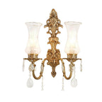 French Crystal Brass Wall Sconce