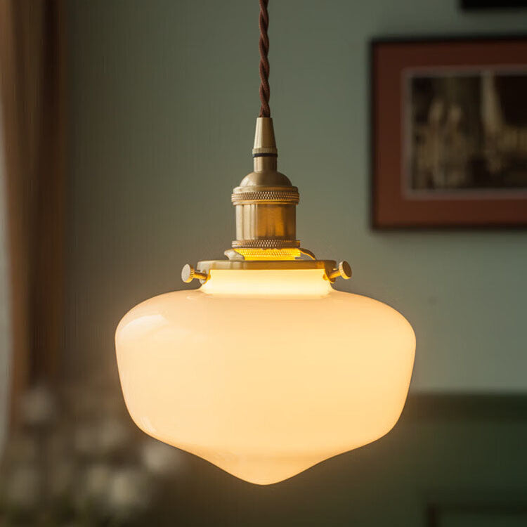 Brass and Glass Nordic Vintage Pendant Light - 1-Light