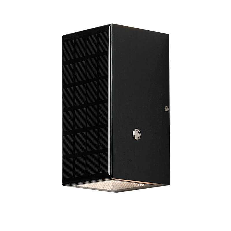 Premium Black Rectangular Solar LED Outdoor Wall Light