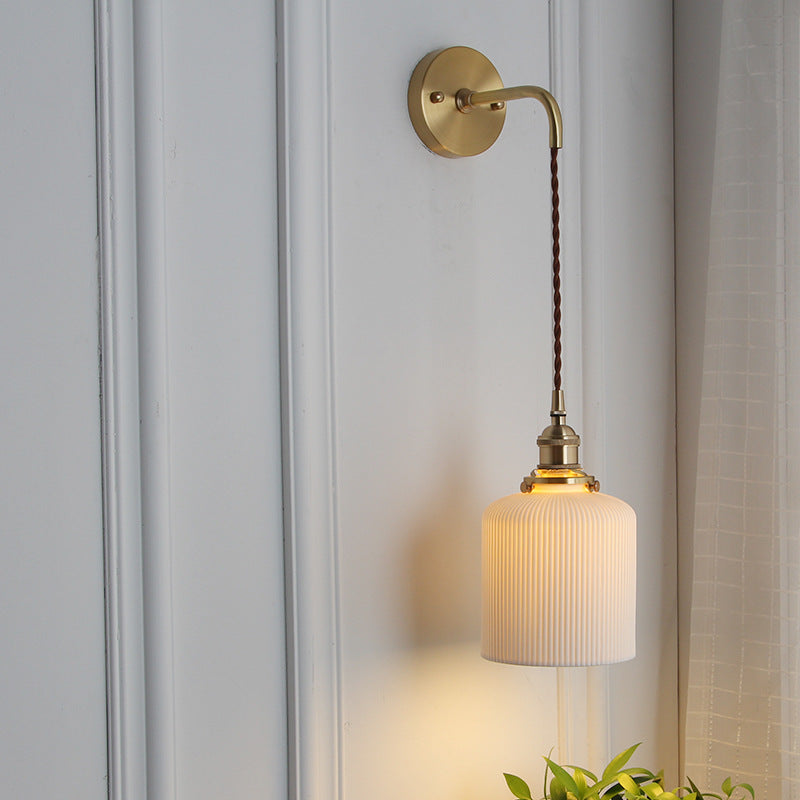 Japanese Brass & Lucite Wall Sconce
