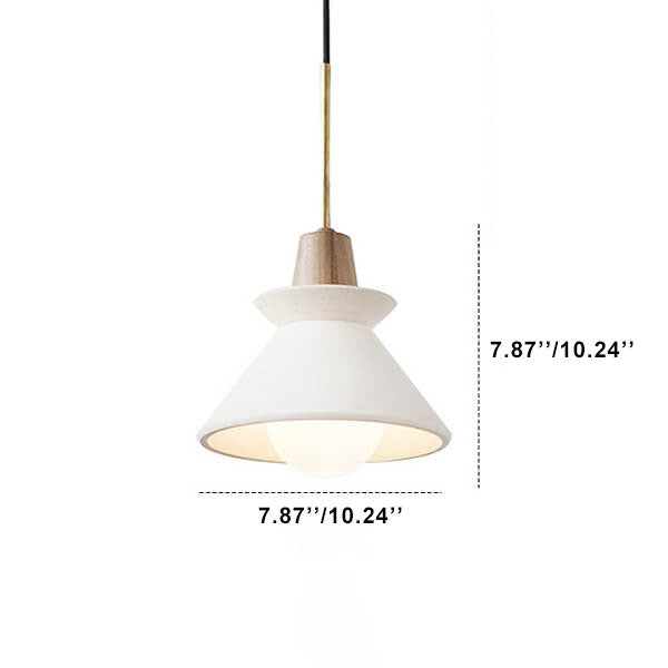 White Cement Tapered Pendant