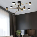 Elegant Black and Gold Semi-Flush Mount Light - 4 to 8 Bulb Design
