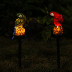Colorful Solar-Powered Waterproof Resin Parrot LED Garden