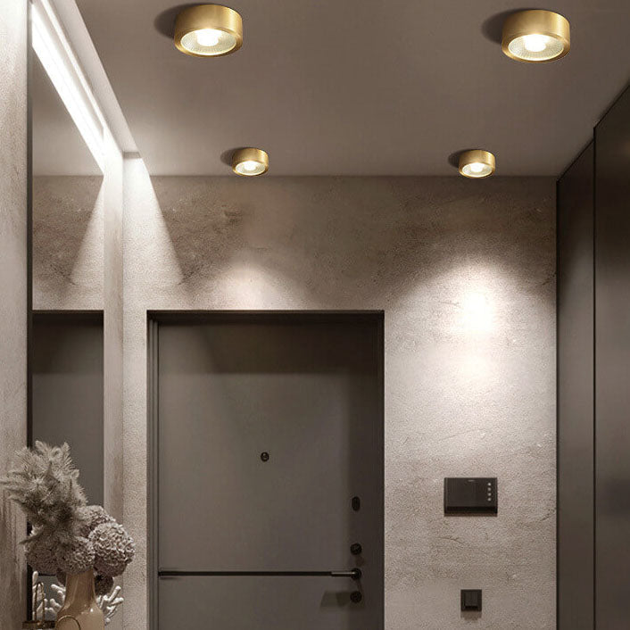 Premium Ultra-Thin Copper LED Flush Mount Light
