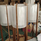 Minimalist Solid Wood Fabric Floor Lamp - Japanese Design, 1-Light