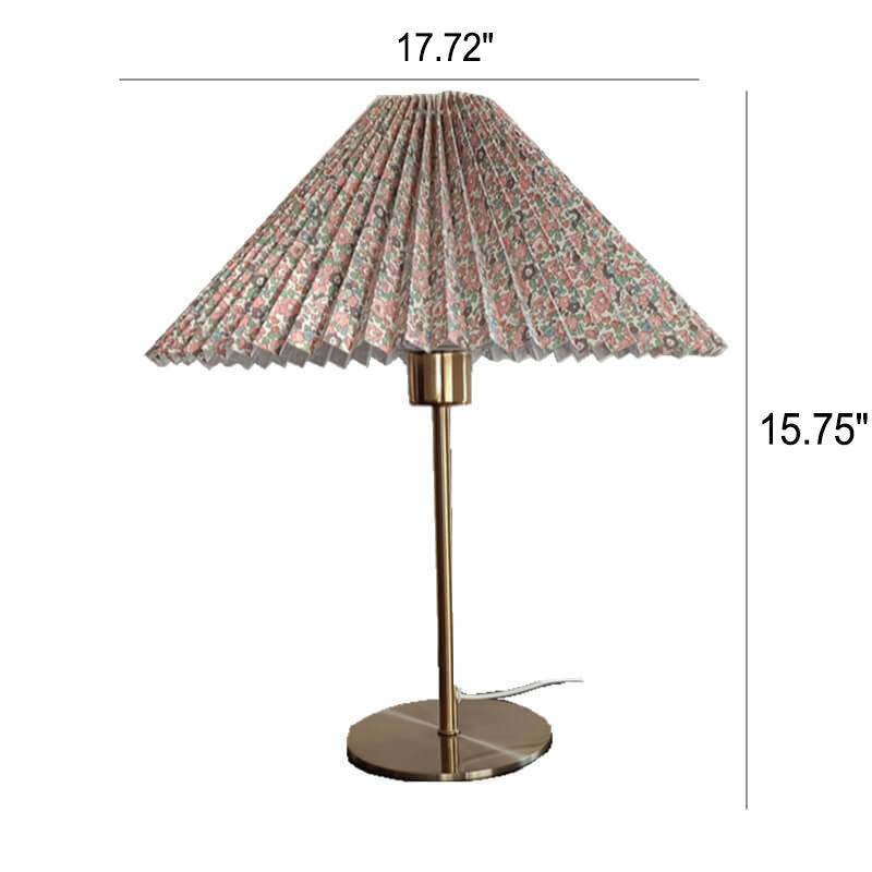 Vintage Pleated Umbrella Table Lamp - 1-Light Design
