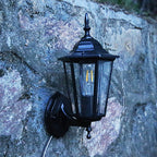 Modern Hexagonal Aluminum Outdoor Wall Sconce with Frosted