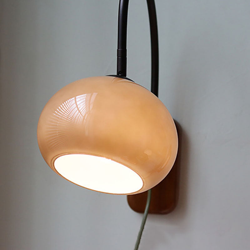 European Glass & Wood 1-Light Wall Sconce