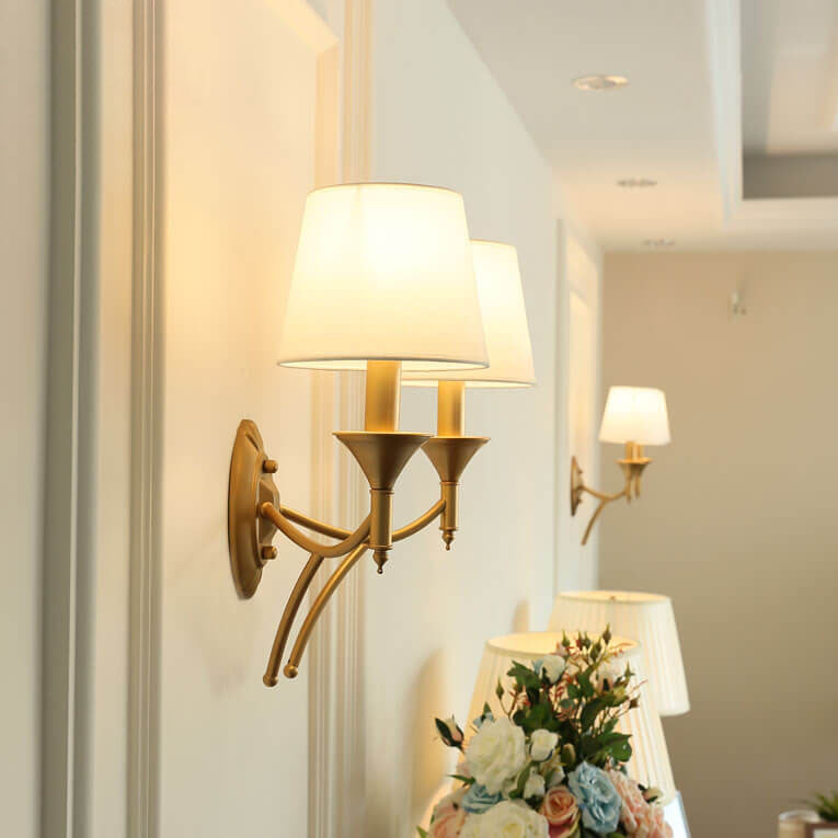 Iron & Fabric Mushroom Wall Sconce