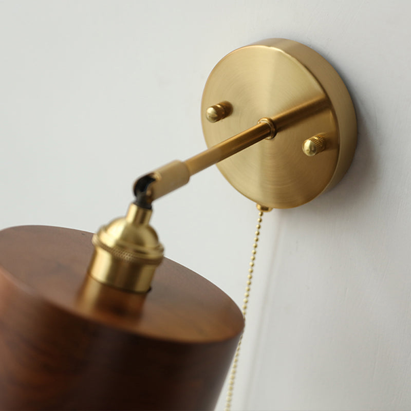 Scandinavian Copper & Wood 1-Light Sconce