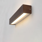 Striped Wood LED Vanity Sconce