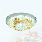 Tiffany Mosaic Shells 1-Light Flush Mount Ceiling Light