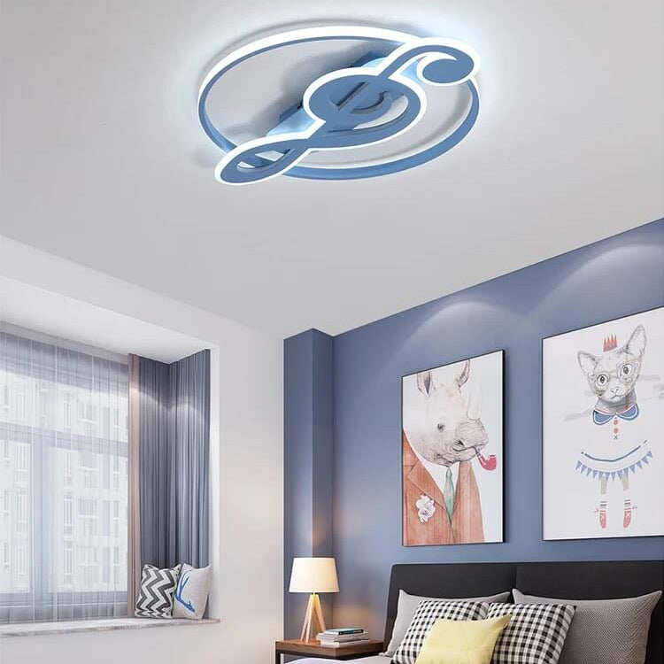 Nordic LED Ceiling Light with Music Notes Design