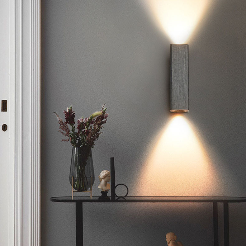 Brushed Aluminum Rectangular LED Sconce