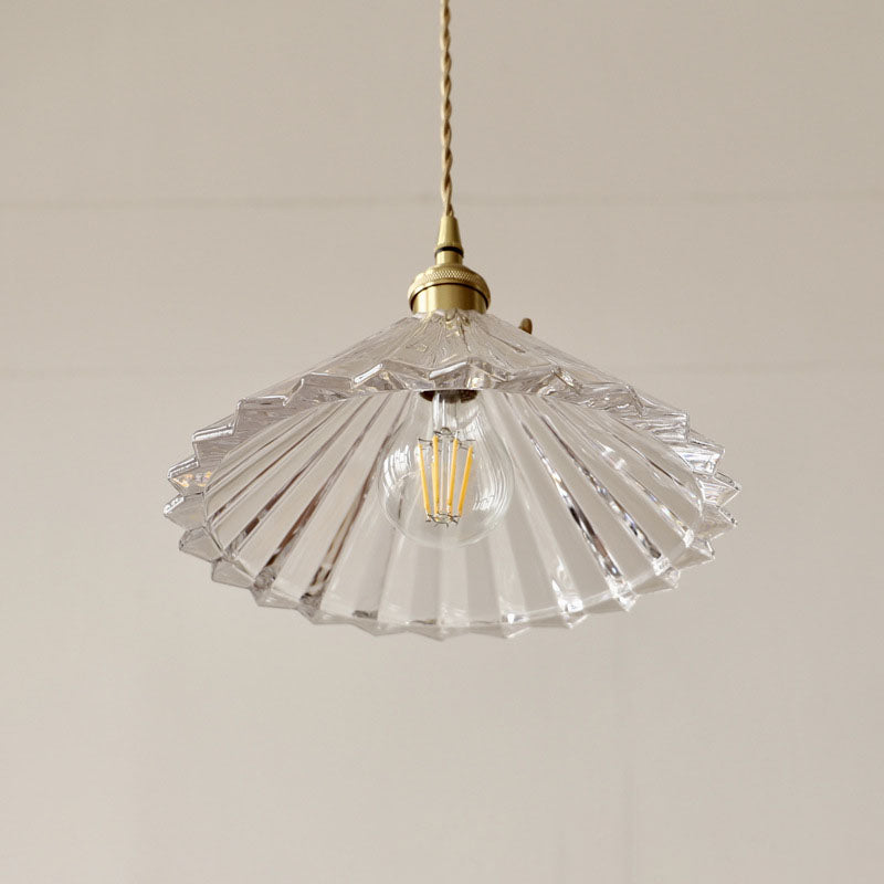 Vintage Clear Glass Brass Pendant Light - Nordic Minimalist Design