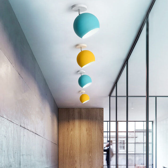 Nordic Macaron 1-Light Semi-Flush Mount Ceiling Light