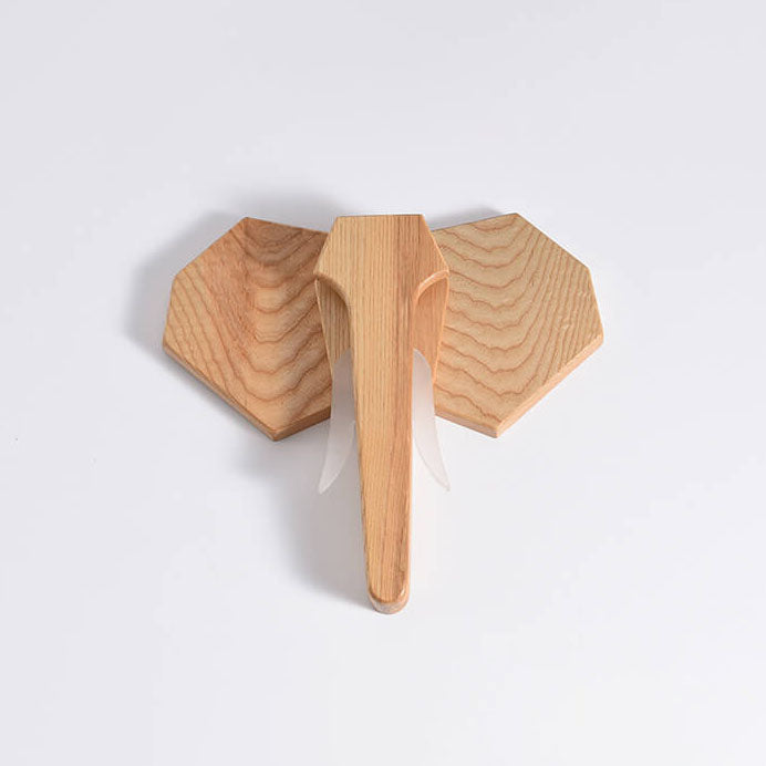 Nordic Solid Wood Elephant LED Sconce