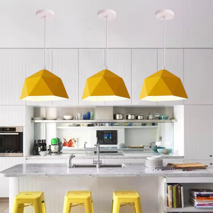 Geometric Lozenge 1-Light Pendant - Modern Macaroon Design