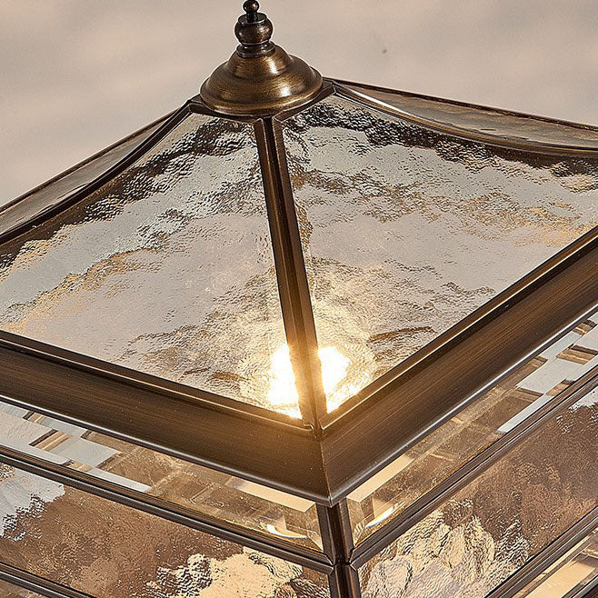 Premium European Brass and Glass Waterproof Square Pillar