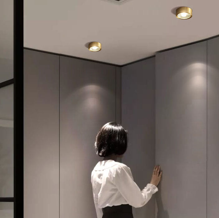 Premium Ultra-Thin Copper LED Flush Mount Light