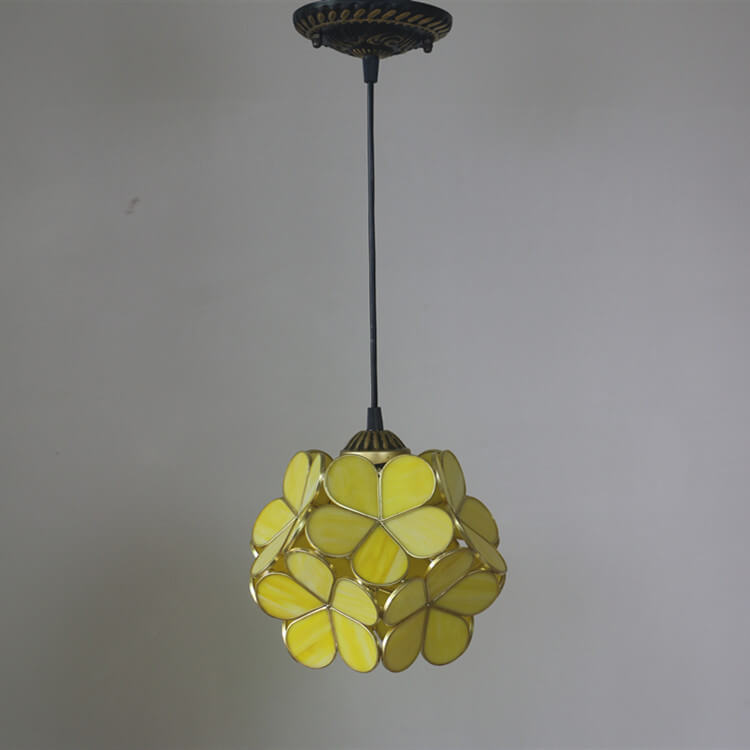 Premium Vintage Stained Glass Petal Pendant Light