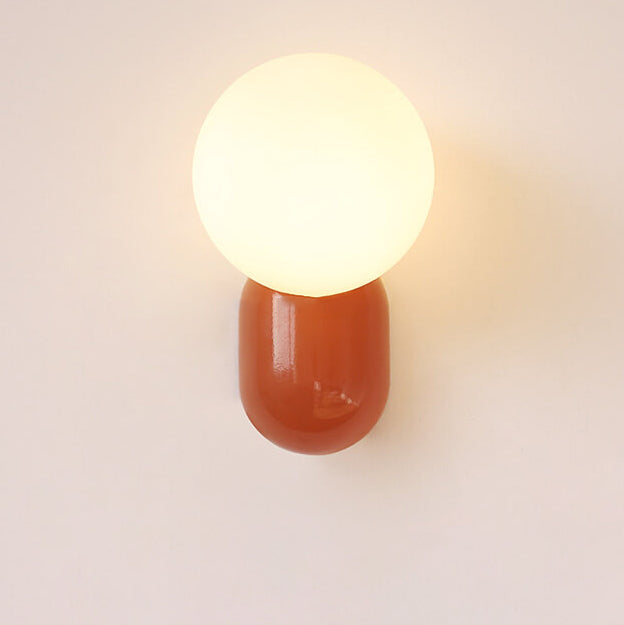 Macaron Resin Glass Ball Wall Sconce